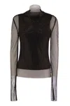 Sportmax Max Mara  Gerarda - Mesh T-shirt With Rhinestones