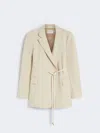 Sportmax Belted Blazer In Neutral