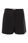 Sportmax Double Pleated Tailored Shorts In Luxurious Wool In Black