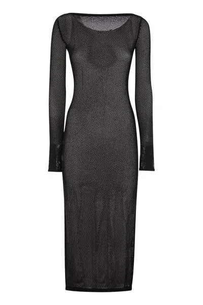 Sportmax Max Mara  Grado - Long Mesh Dress In Black