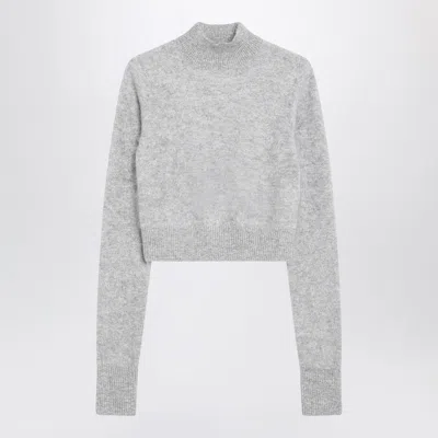 SPORTMAX MAX MARA SPORTMAX  GREY CROPPED CASHMERE SWEATER