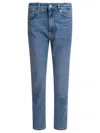 Sportmax Slim Fit Denim Trousers With Contrast Stitching In Blue