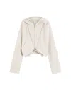 Sportmax Silk Kimono Jacket With Hood And Pockets In Neutral