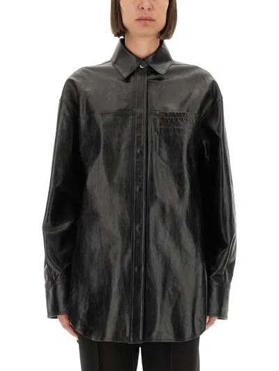 Sportmax Max Mara  Leather Borel Shirt In Black