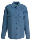 Sportmax Virgin Wool Overshirt Jacket Jackets And Coats Light Blue In Blue