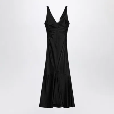 Sportmax Max Mara   Long Black Dress In Satin
