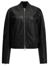 Sportmax Sheep Nappa Leather Jacket With Elastic Quilted Detailing In Black
