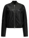 Sportmax Sheep Nappa Leather Jacket With Elastic Quilted Detailing In Black