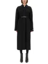Sportmax Olio Belted Wool Long Coat In Black