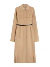 Sportmax Camel-coloured Wool Coat In Neutral