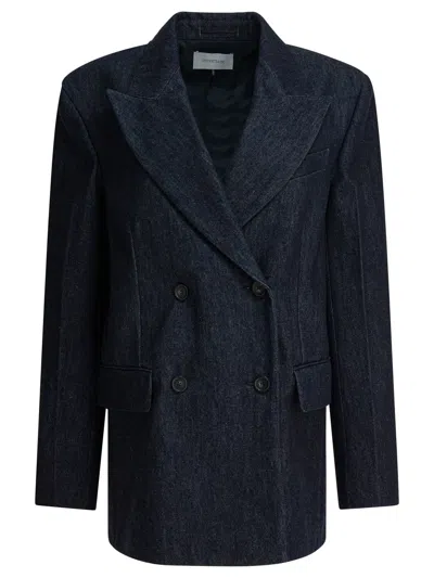 Sportmax Double Breasted Blazer Tailored Lapel Pockets In Black