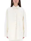 Sportmax White Short Coat With Shirt Styling And Oversized Fit In White