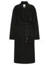 Sportmax Cappotto Zannata Oversize In Double Di Lana In Nero