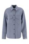Sportmax Palpiti Oversized Shirt In Pure Wool In Blue