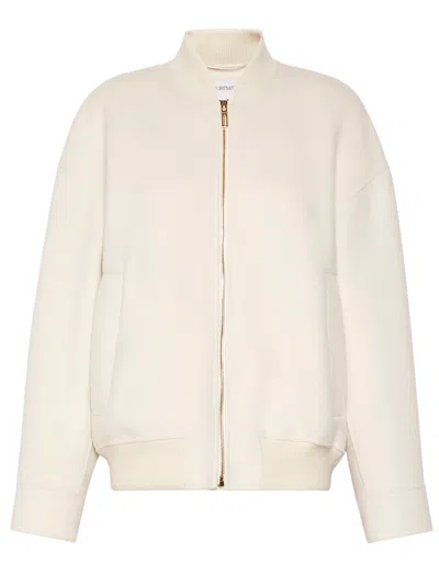 Sportmax Max Mara  Pure Wool Double Bomber In Neutral