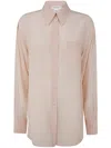 Sportmax Oversized Shirt With Chest Pocket And Collar In Pink