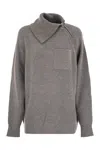Sportmax Salpa Cashmere Blend Sweater With Zip In Gray