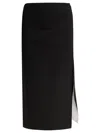 Sportmax High-waisted Midi Skirt Side Slit In Black