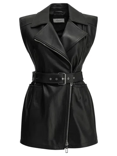 Sportmax Max Mara  Sleeveless Leather Jacket In Purple
