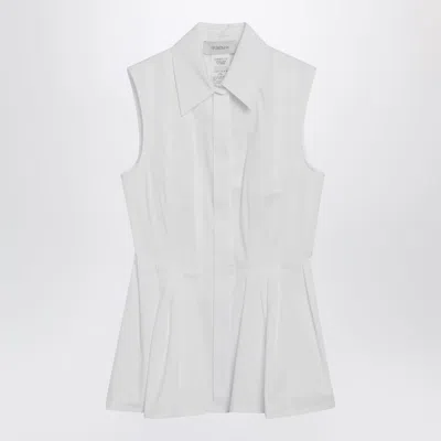 Sportmax Max Mara  Sleeveless Shirt In Optical White Cotton Canvas