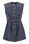 Sportmax Blue Solid Round Neck Top In Blue