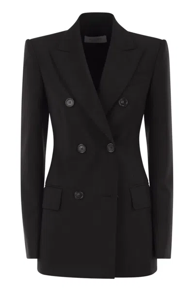 Sportmax Max Mara  Spxadamo - Tailored Double-breasted Virgin Wool Blazer In Brown
