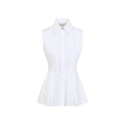 Sportmax Max Mara  Spxcertosa - Sleeveless Shirt In Heavy Cotton Canvas In White