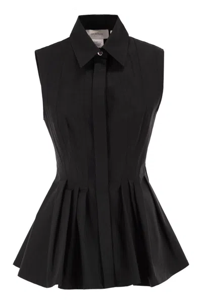 Sportmax Max Mara  Spxcertosa - Sleeveless Shirt In Heavy Cotton Canvas In Black