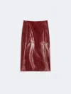 Sportmax Max Mara  Spxcomma Leather Skirt Bordeaux In Brown
