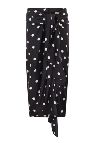 Sportmax Max Mara  Spxgentile - Silk Twill Knot Skirt In Black