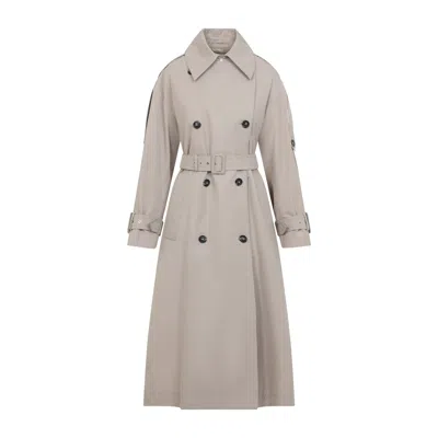 Sportmax Gocce Trench Coat Buttoned Cuffs Epaulettes In White