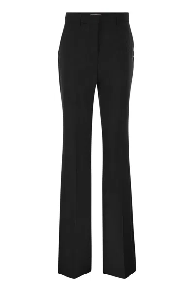 Sportmax Max Mara  Spxhangar - Tailored Virgin Wool Flared Trousers In Black