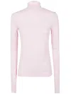 Sportmax Turtle Neck Sweater Button Detail In Pink