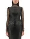 Sportmax Fitted High Neck Long Sleeve Top In Black