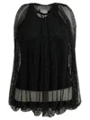 Sportmax Embellished Mesh And Jersey Top In Black