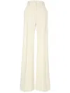 Sportmax Cream Flared Pants With Pinstripe Motif In Viscose Blend Woman