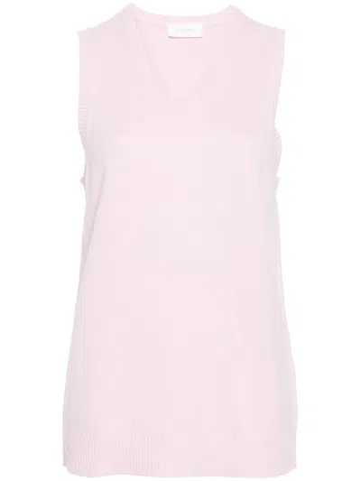 Sportmax Max Mara  V-necked Wool Vest In Pink
