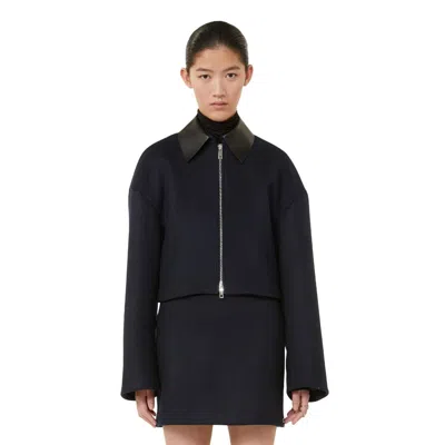 Sportmax Max Mara  Vacuo Short Coat Navy In Black