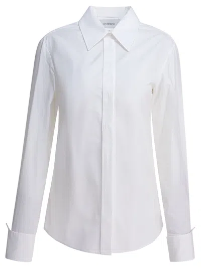 Sportmax Oste Logo Embroidered Buttoned Shirt In White