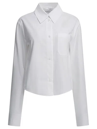 Sportmax Spxcaladio Long-sleeved Poplin Shirt In White