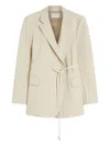 Sportmax Wool Blazer With Belted Waist And Flap Pockets