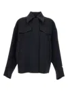 Sportmax Long Sleeve Boxy Fit Coat With Pockets In Black