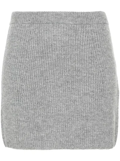 Sportmax Max Mara  Wool Knitted Skirt In Gray