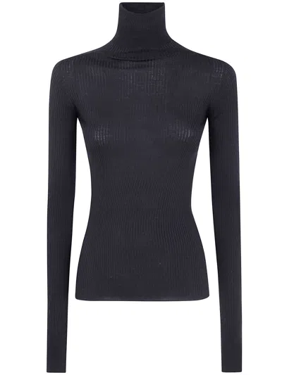 Sportmax Max Mara  Wool Turtleneck Sweater In Blue