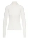 Sportmax Wool Ribbed Turtleneck Sweater In White