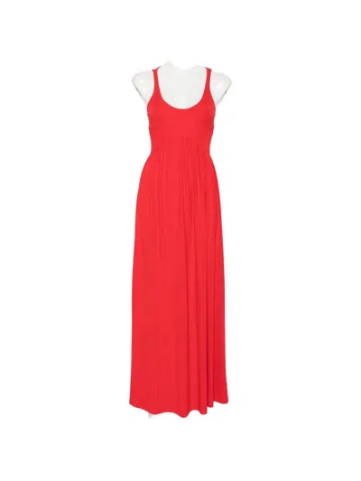 Sportmax Maxi Dress "panino" With Round Neckline In Red
