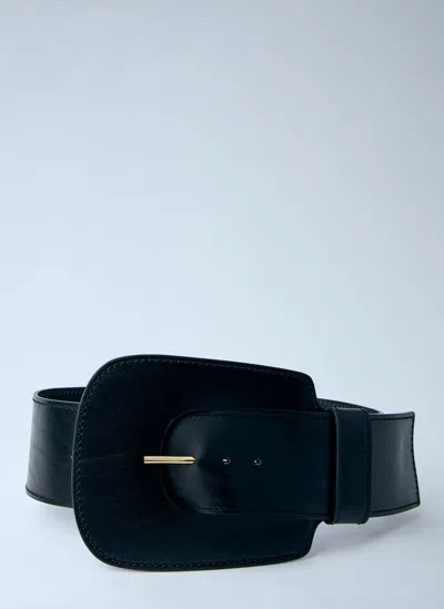 Sportmax Maxi Leather Belt In Black