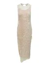 Sportmax Maxi White Dress With String Of Pearls In Crochet Woman In White
