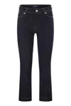 Sportmax Denim Trousers With Back Pockets And Contrast Stitching In Blue