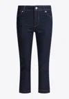 Sportmax Denim Trousers With Back Pockets And Contrast Stitching In Blue